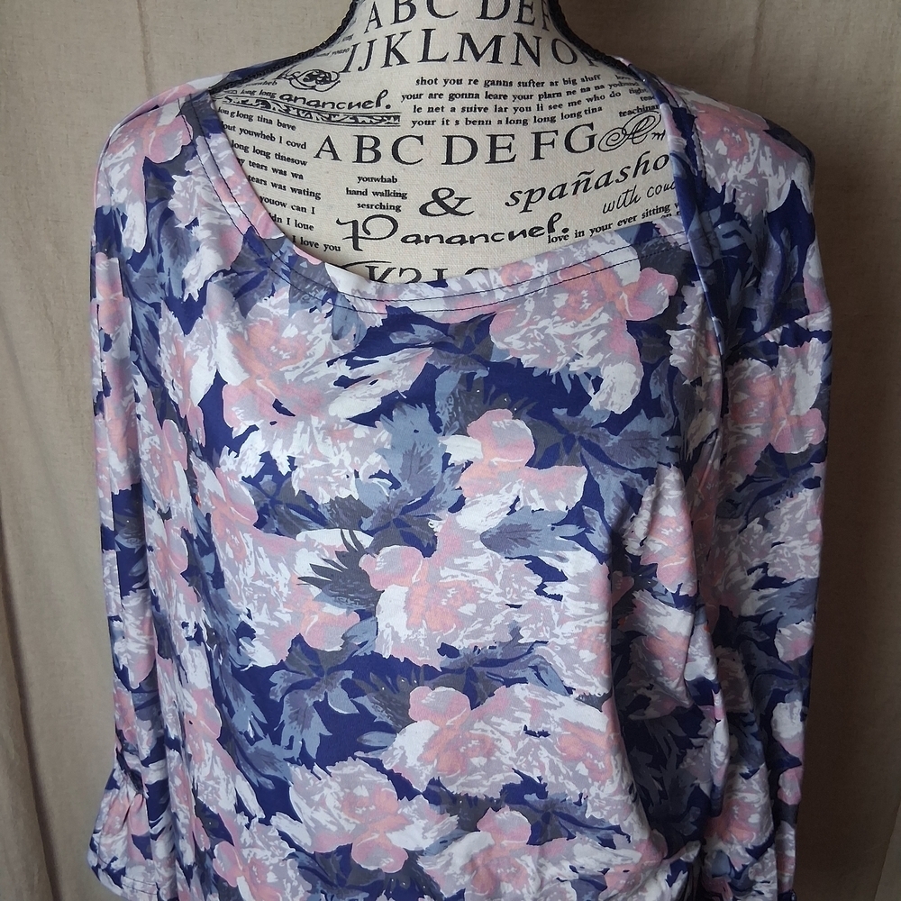 3x Nwt Floral Print Women's Top Bell Sleeve - Picture 4 of 6